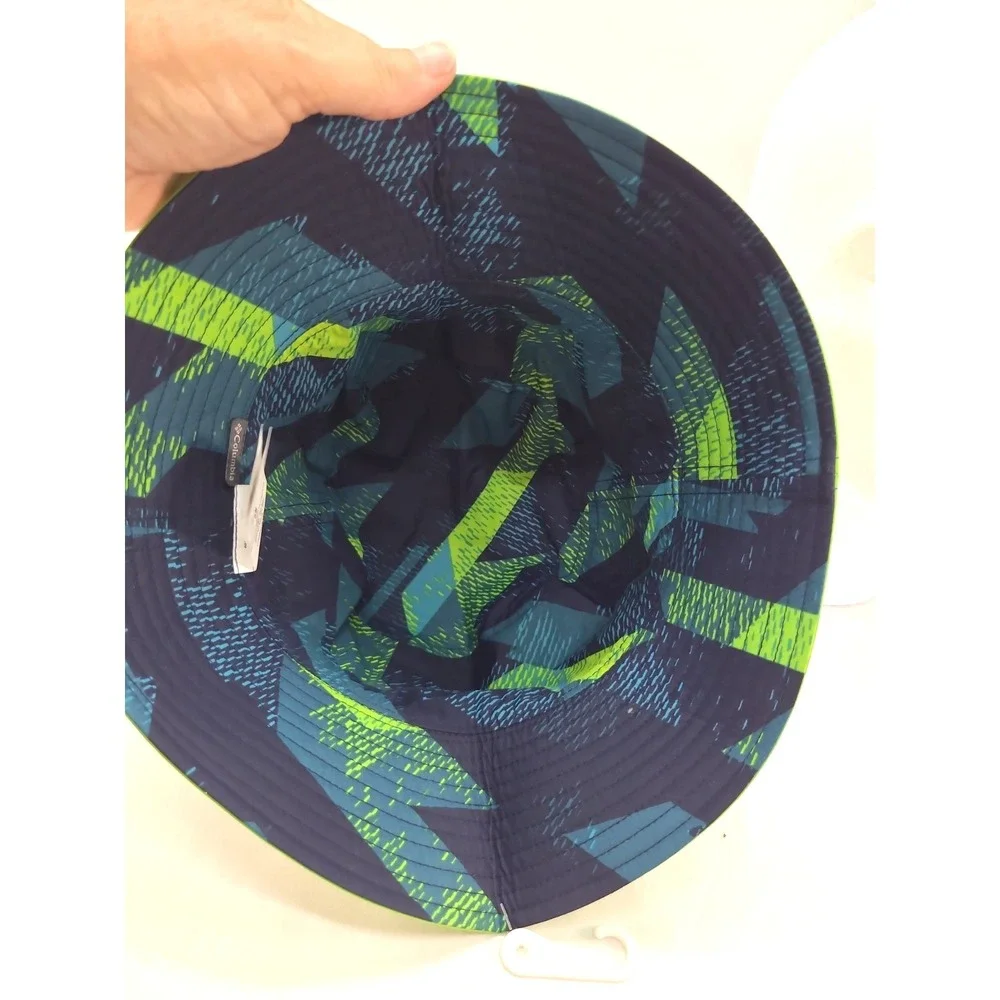 Columbia Bucket Hat Youth small medium Green Blue Reversible Outdoor Fishing